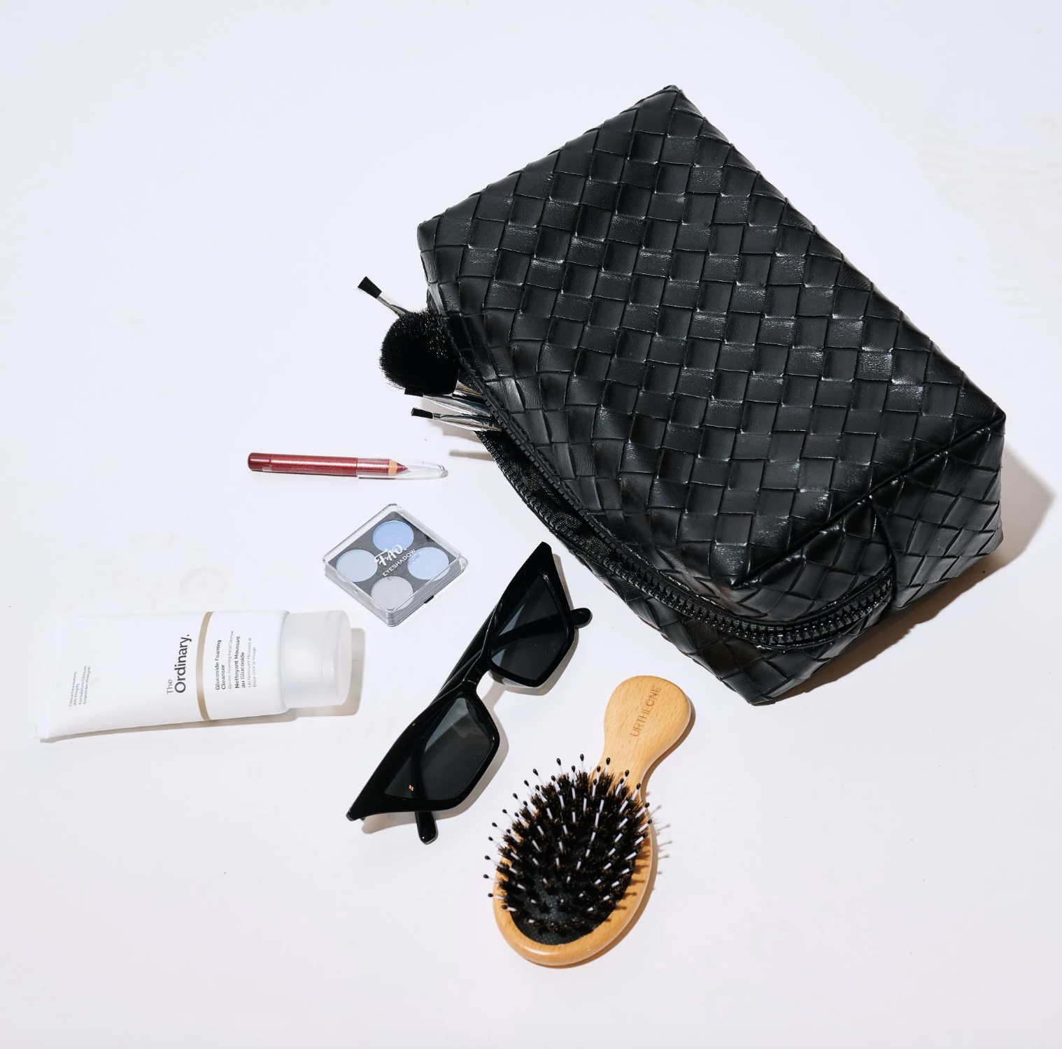 black vegan leather pouch