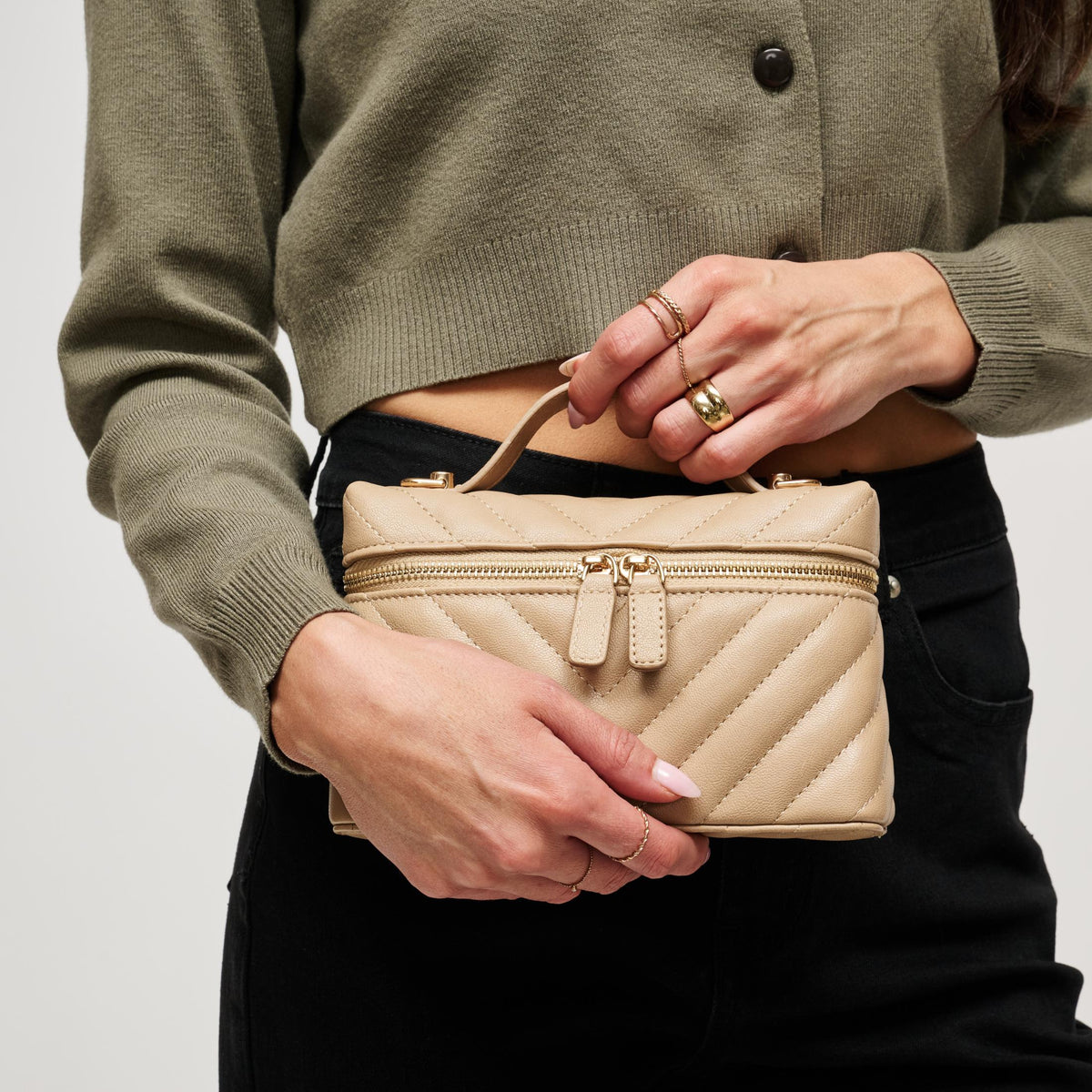 Woman wearing Natural Urban Expressions Sella Crossbody 840504214974 View 2 | Natural