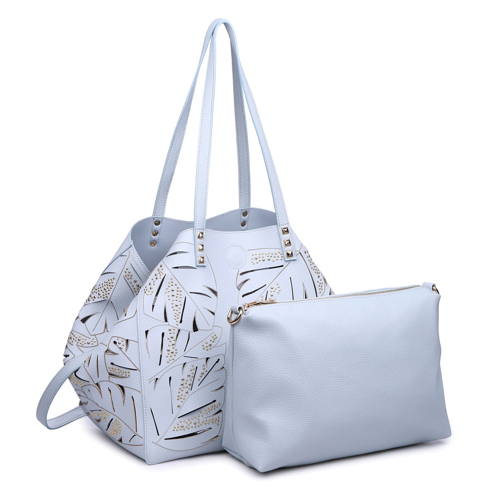 Woman wearing Blue Urban Expressions Aruba Tote NA-840611141668 View 2 | Blue