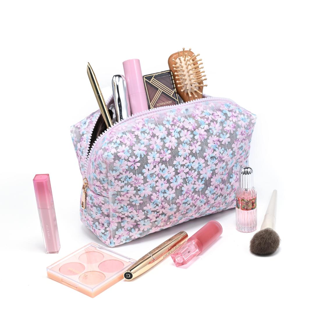Urban Essentials City Bloom Cosmetic & Travel Organizer Pouch 840504207532 View 5 | Pink