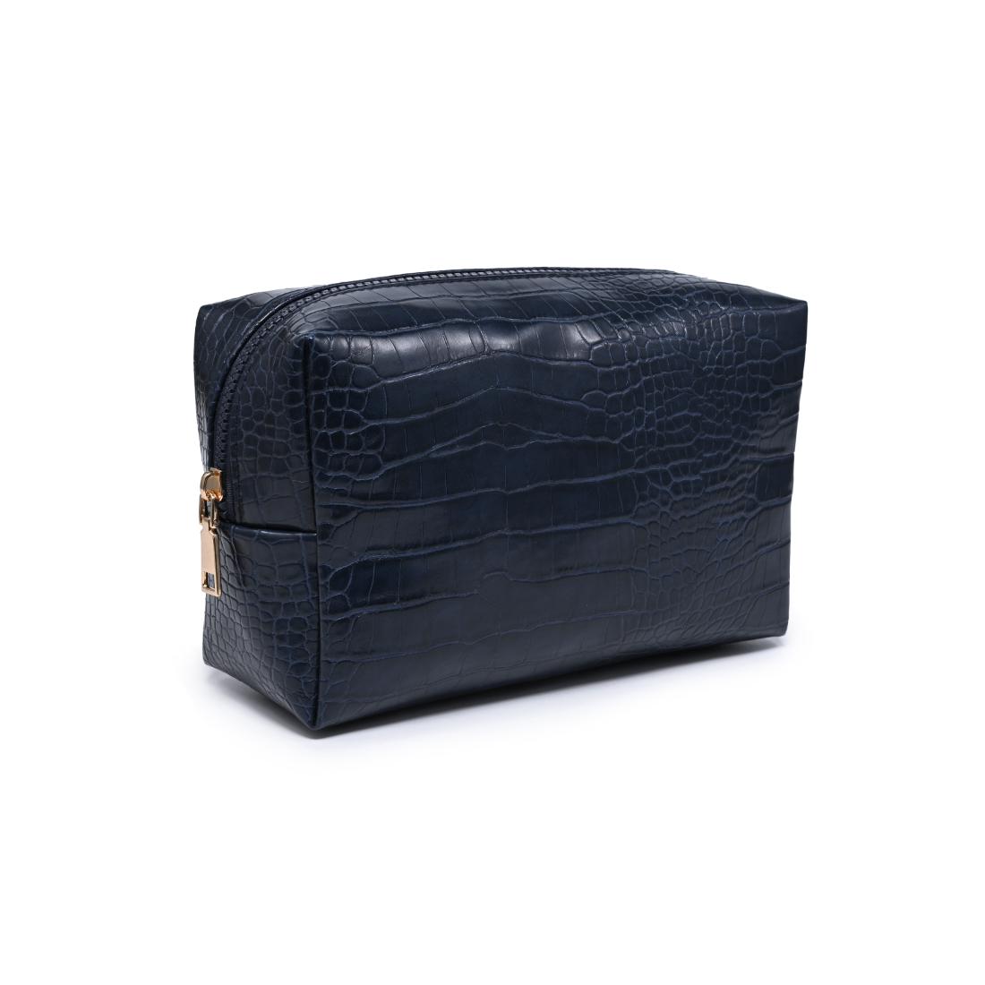 Urban Essentials Croc Chic Cosmetic & Travel Organizer Pouch 840504210570 View 6 | Navy