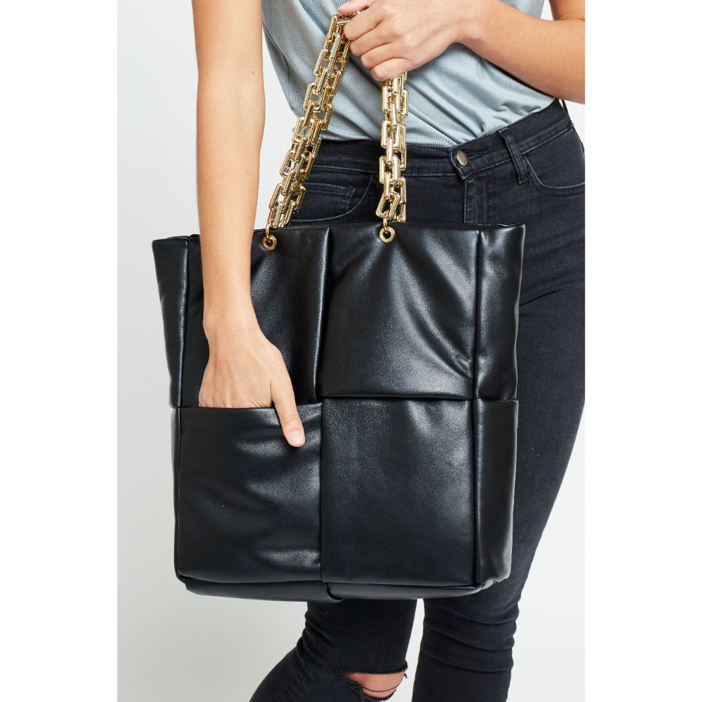 Woman wearing Black Urban Expressions Zoe Tote 840611178565 View 4 | Black