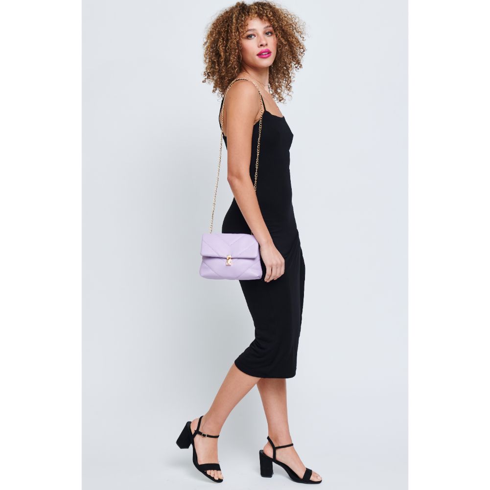 Woman wearing Lilac Urban Expressions Samantha Crossbody 840611178923 View 2 | Lilac