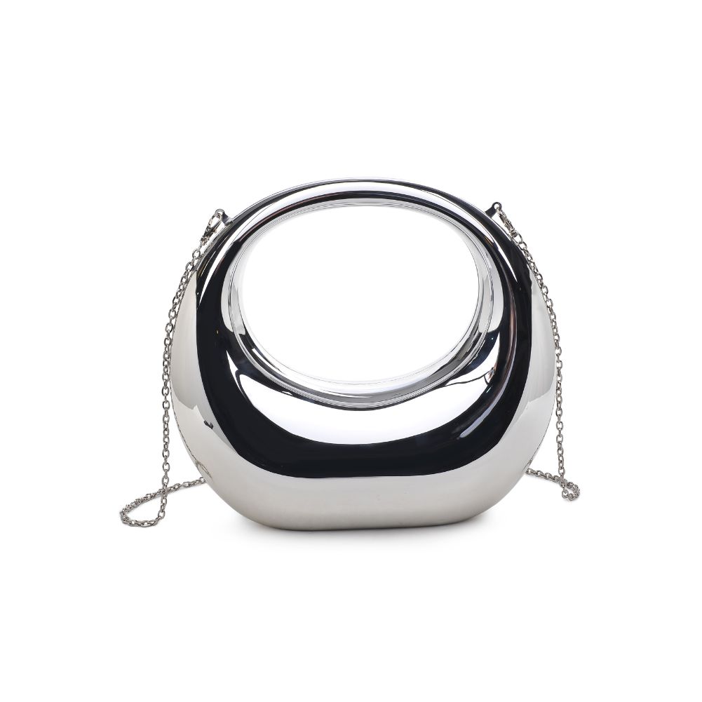 Woman wearing Silver Urban Expressions Bess Evening Bag 840611115898 View 7 | Silver