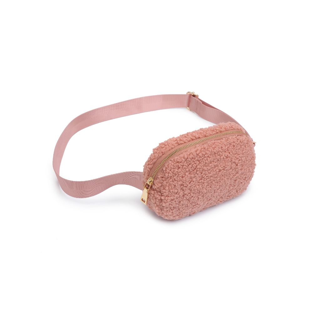 Woman wearing Rose Urban Expressions Santi Belt Bag 840611190475 View 6 | Rose