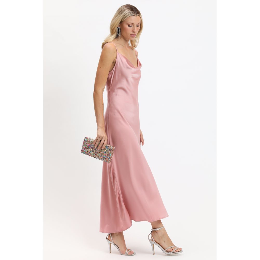 Woman wearing Pink Multi Urban Expressions Eliza Evening Bag 840611120915 View 2 | Pink Multi