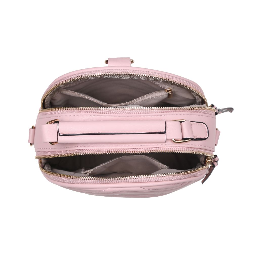 Product Image of Urban Expressions Constance V Stitch Double Zip Backpack 840611168597 View 4 | Blush