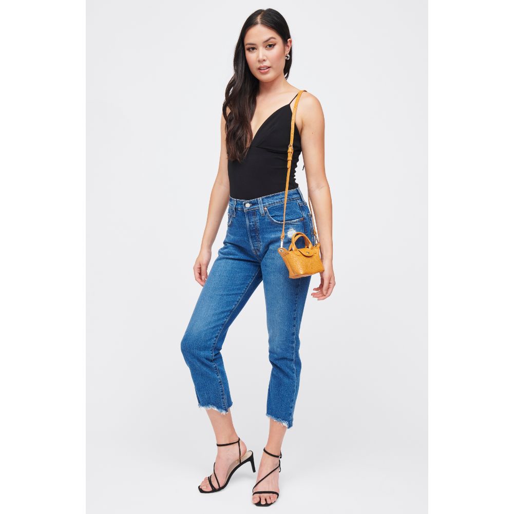 Woman wearing Mustard Urban Expressions Hayley Mini Bag 840611185693 View 3 | Mustard