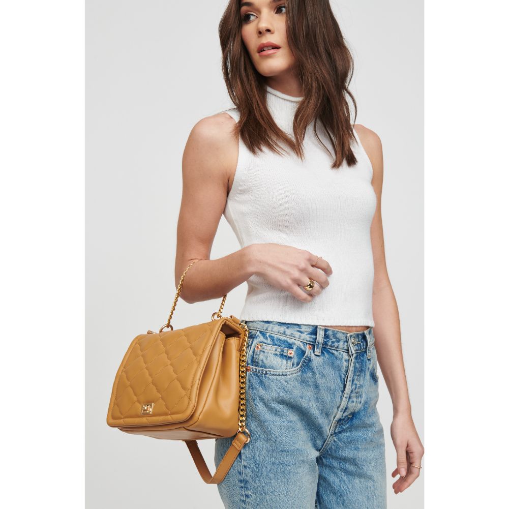 Woman wearing Camel Urban Expressions Hermine Crossbody 818209015400 View 4 | Camel