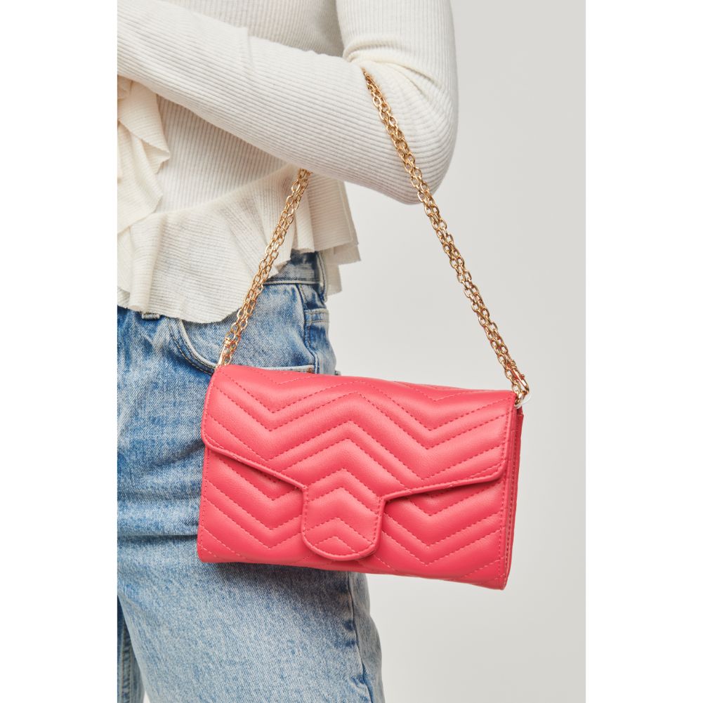 Woman wearing Raspberry Urban Expressions Gabriella Crossbody 840611110268 View 4 | Raspberry