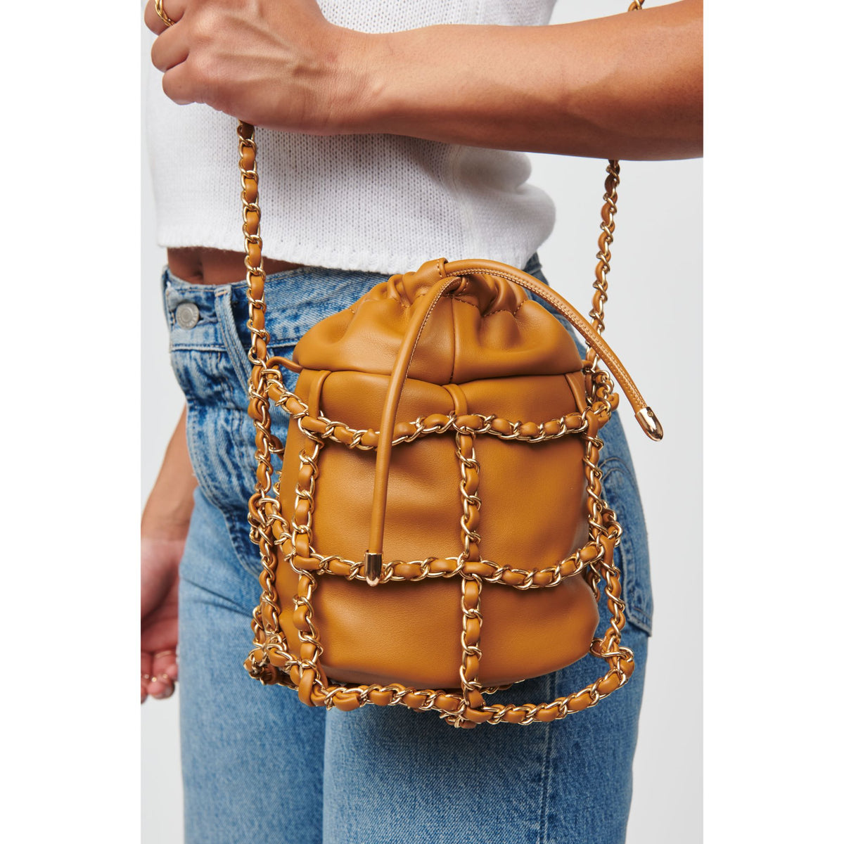 Woman wearing Caramel Urban Expressions Moira Crossbody 818209012324 View 1 | Caramel