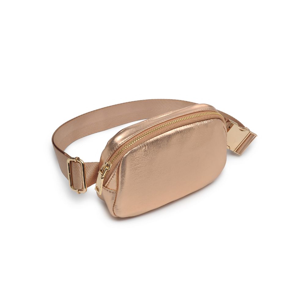 Woman wearing Gold Urban Expressions Santi Belt Bag 840611190406 View 6 | Gold