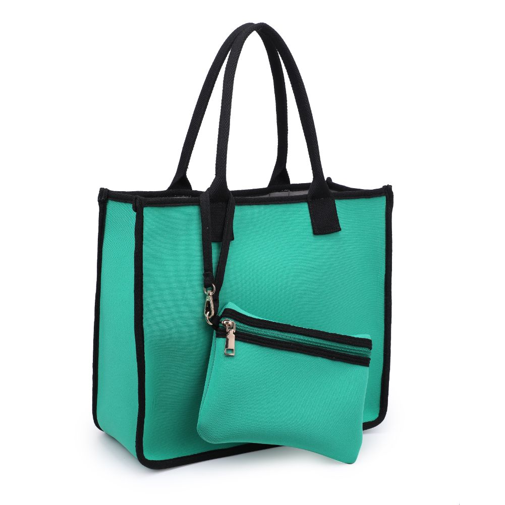 Woman wearing Green Black Urban Expressions Wade Tote 840611118158 View 6 | Green Black