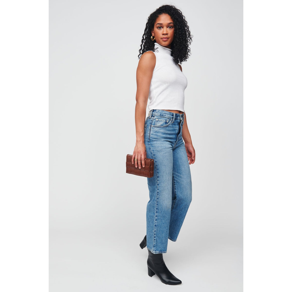 Woman wearing Chocolate Urban Expressions Holden Crossbody 840611101266 View 4 | Chocolate