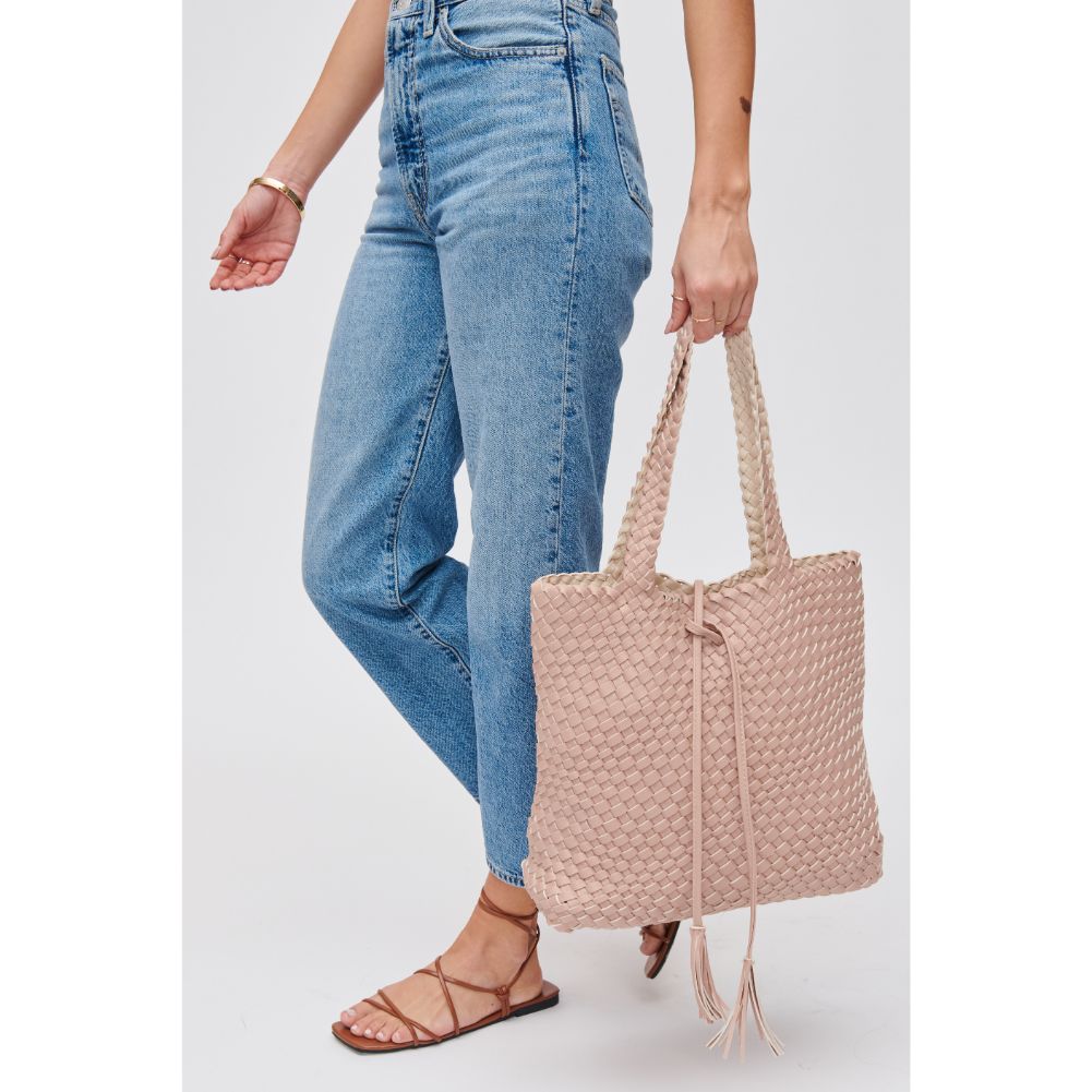 Woman wearing Ballerina Ivory Urban Expressions Wilhelmina Tote 840611105462 View 2 | Ballerina Ivory