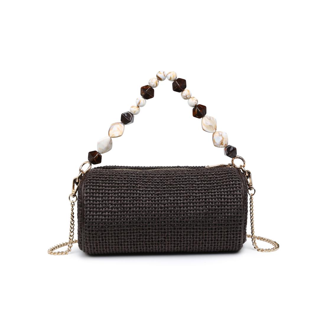Woman wearing Chocolate Urban Expressions Rachel - Straw Clutch 840504206221 View 7 | Chocolate