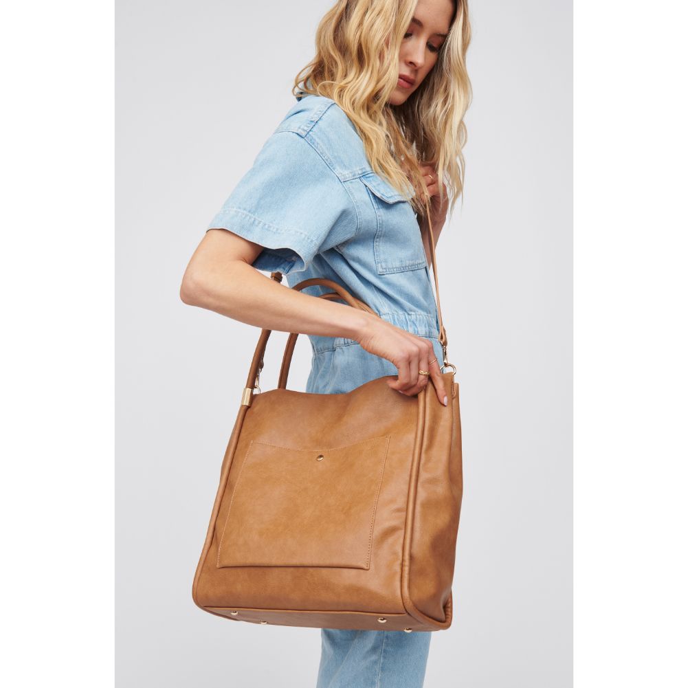 Woman wearing Camel Urban Expressions Deborah Tote 818209016803 View 2 | Camel