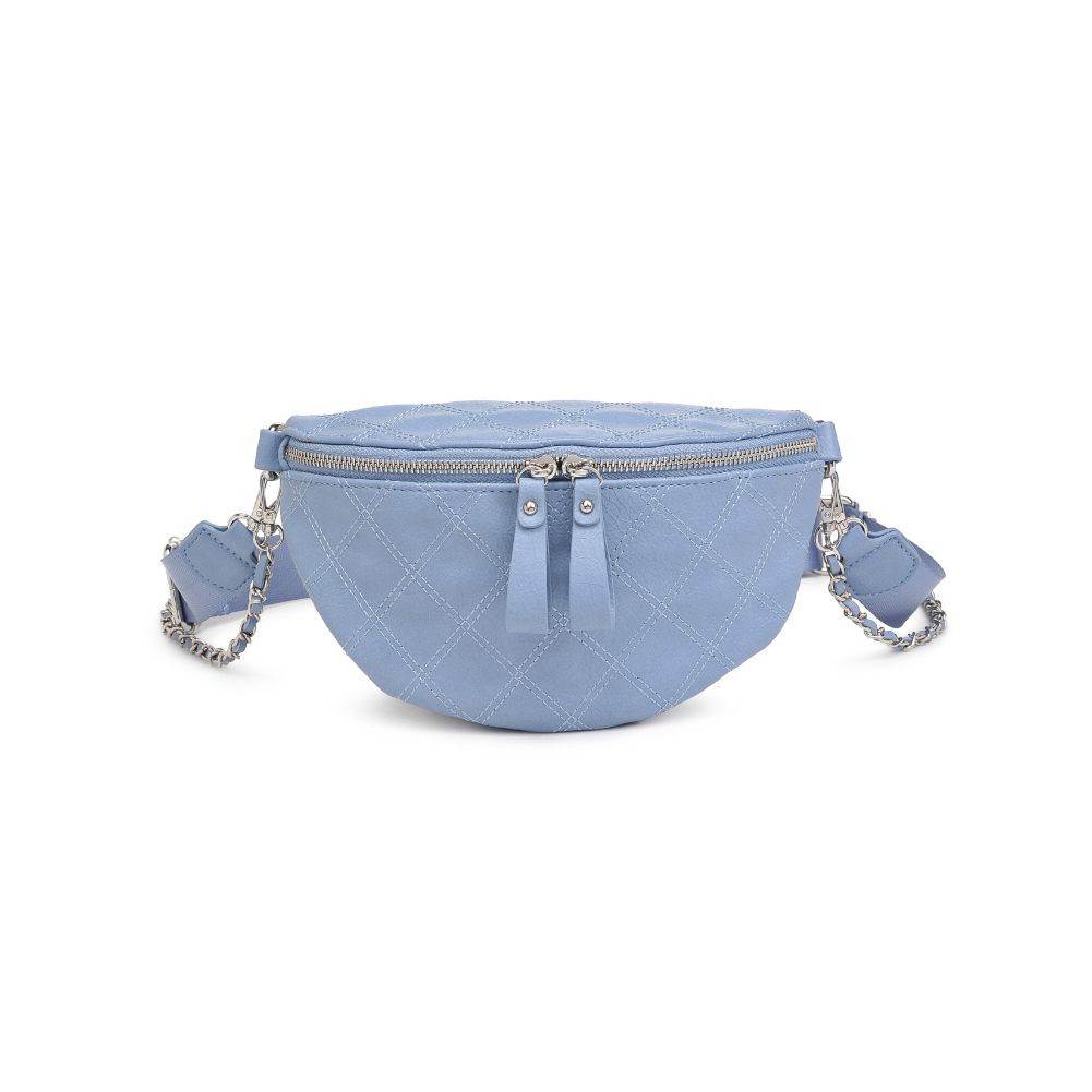 Woman wearing Denim Urban Expressions Lachlan - Quilted Belt Bag 840611113023 View 5 | Denim