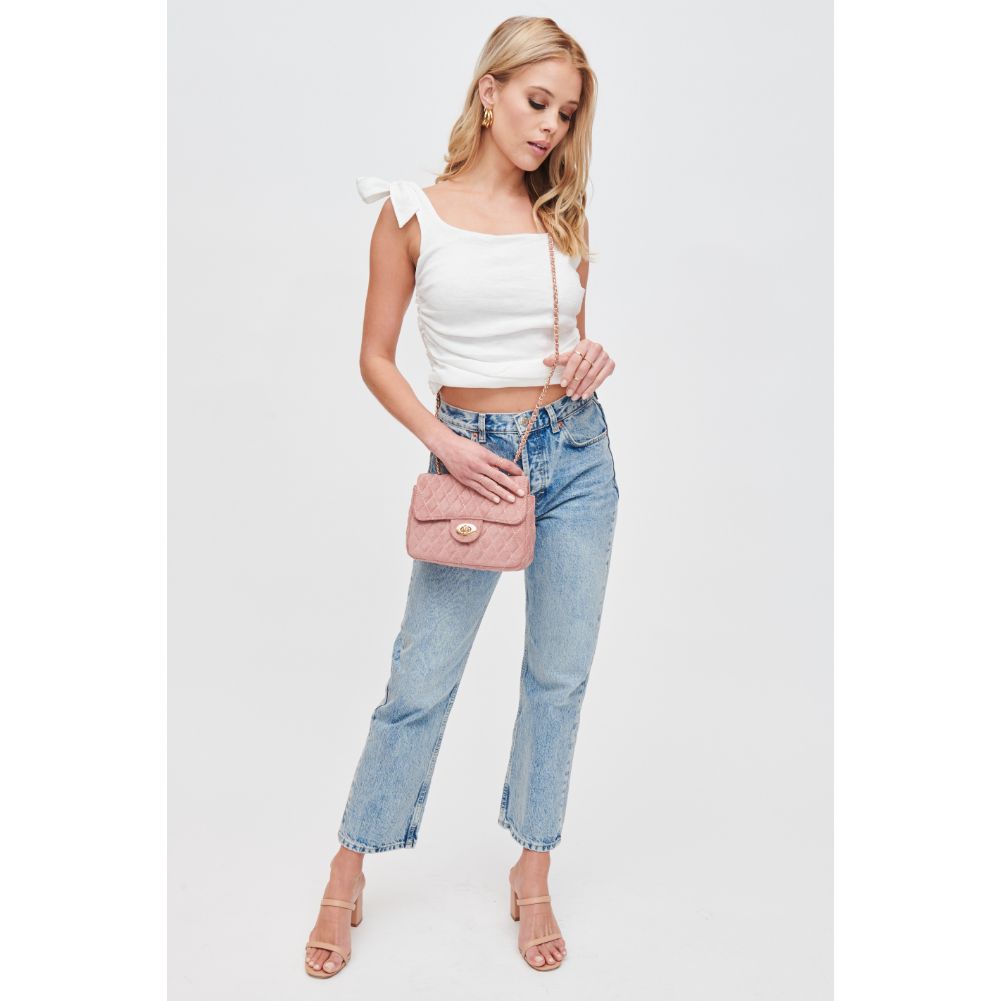 Woman wearing Blush Urban Expressions Annie Crossbody 840611108838 View 3 | Blush