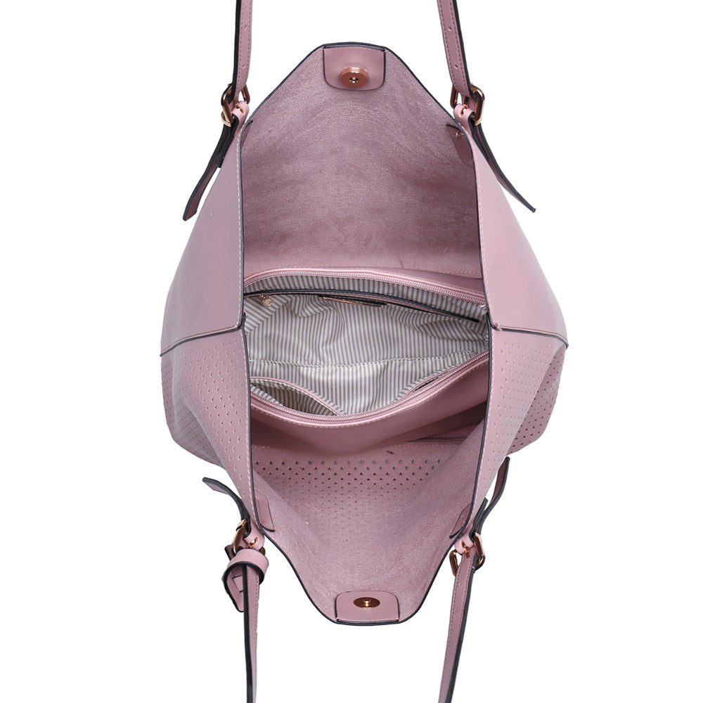 Woman wearing French Rose Urban Expressions Payson Tote NA-840611141064 View 9 | French Rose