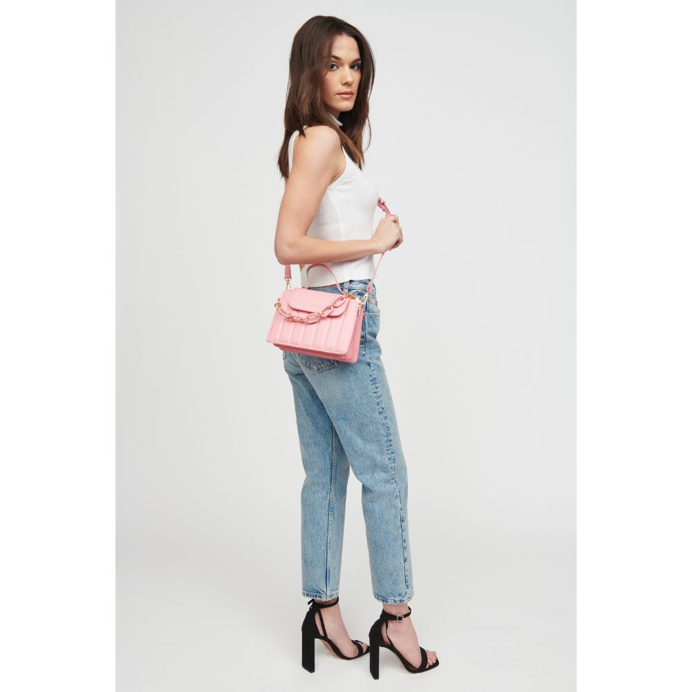 Woman wearing Bubblegum Urban Expressions Yasmin Crossbody 818209019972 View 3 | Bubblegum