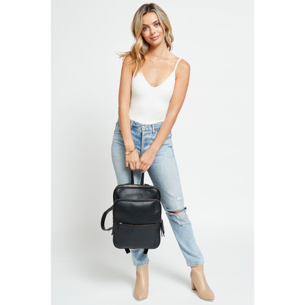 Woman wearing Black Urban Expressions Carly Backpack 840611174413 View 3 | Black