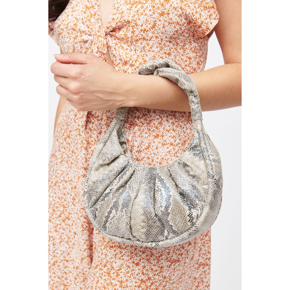 Woman wearing Black White Urban Expressions Elena Crossbody 840611182968 View 2 | Black White
