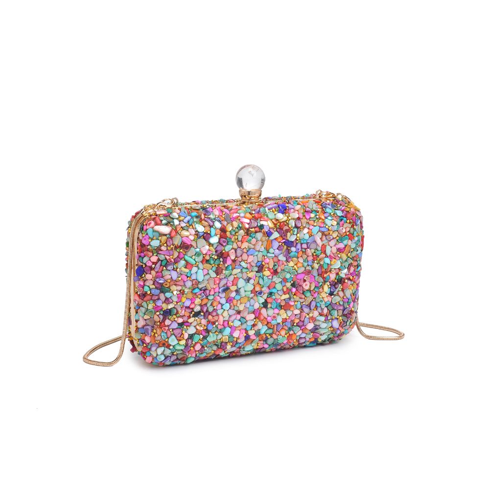 Woman wearing Pink Multi Urban Expressions Penelope Evening Bag 840611114075 View 6 | Pink Multi