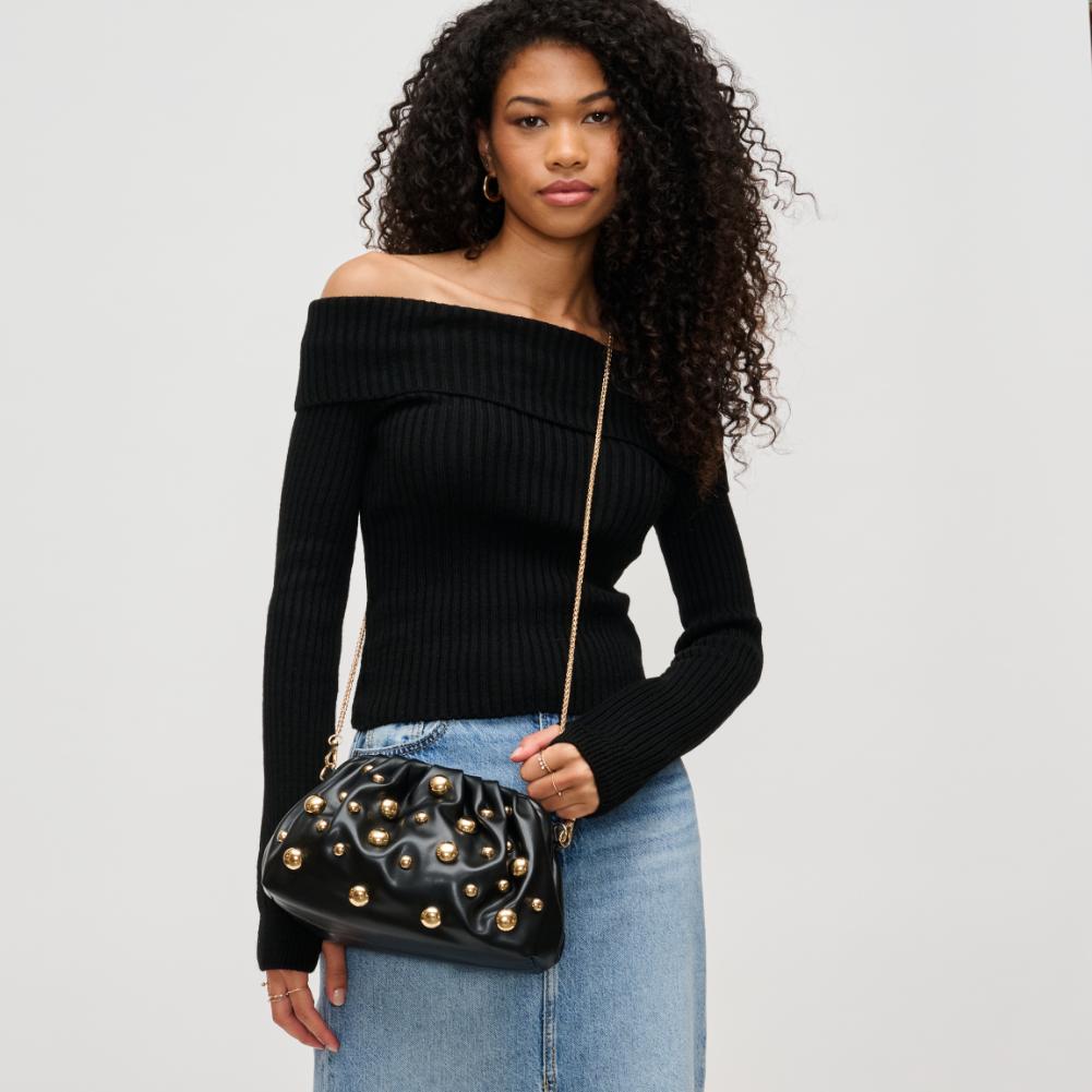Woman wearing Black Urban Expressions Carey Clutch 840611193773 View 1 | Black