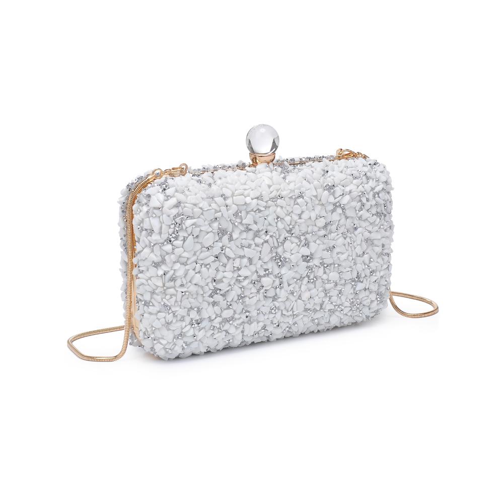 Woman wearing White Urban Expressions Penelope Evening Bag 840611130747 View 6 | White
