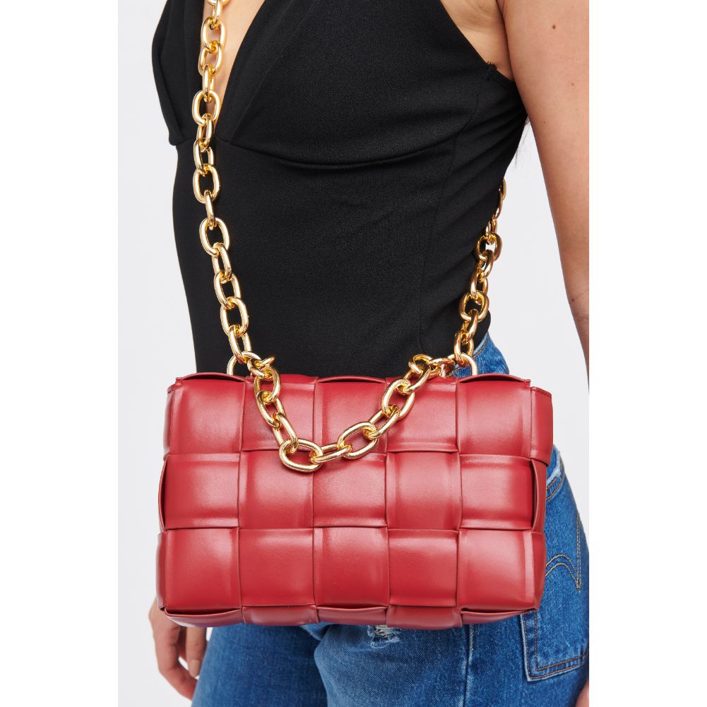 Woman wearing Merlot Urban Expressions Ines Crossbody 840611185488 View 2 | Merlot