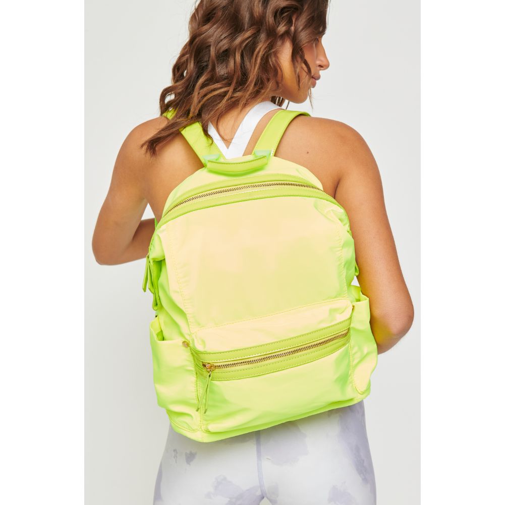 Woman wearing Neon Yellow Urban Expressions Zenon Backpack 840611167125 View 4 | Neon Yellow