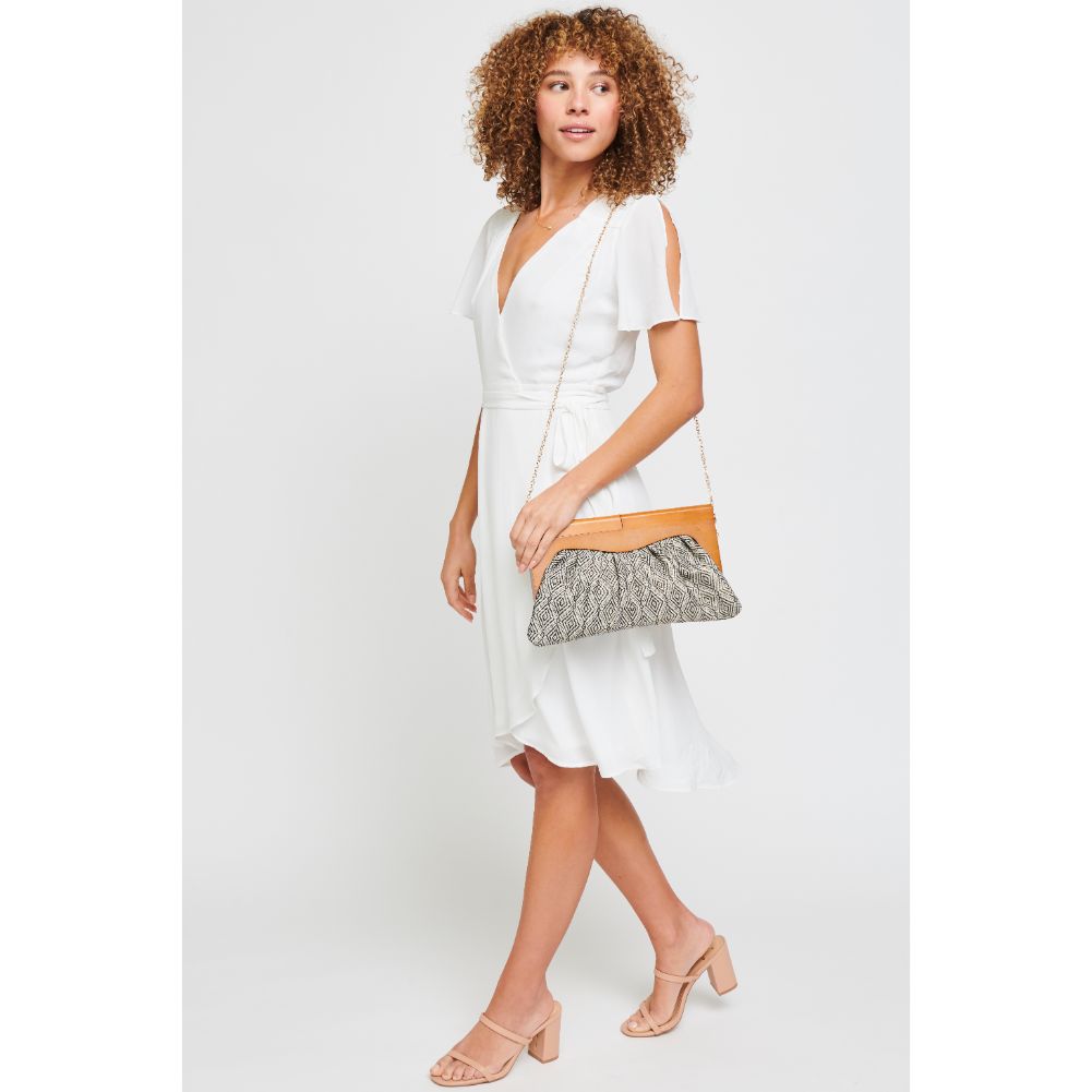 Woman wearing Black Urban Expressions Calypso Clutch 840611182159 View 4 | Black
