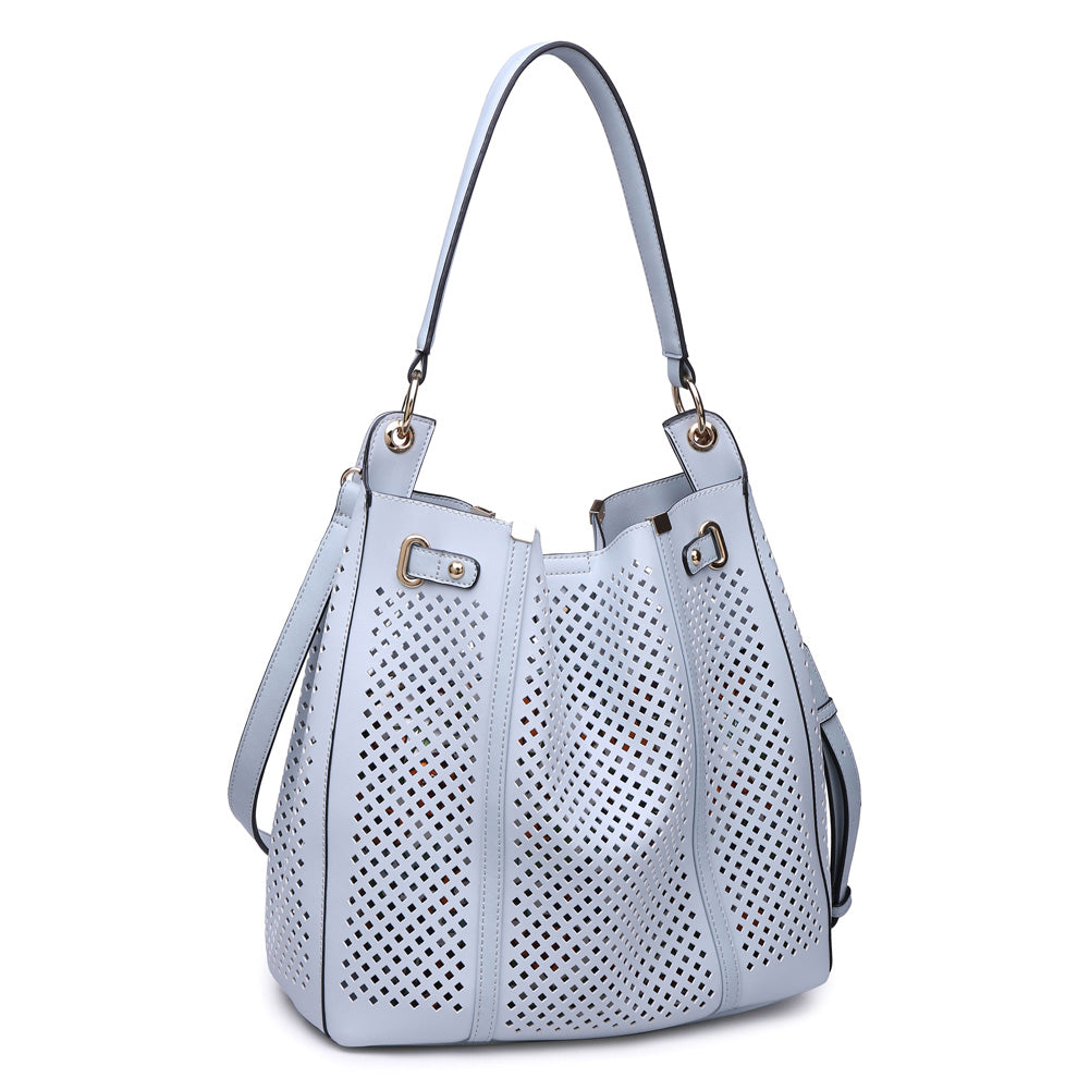 Woman wearing Blue Urban Expressions Darby Hobo NA-840611143396 View 6 | Blue