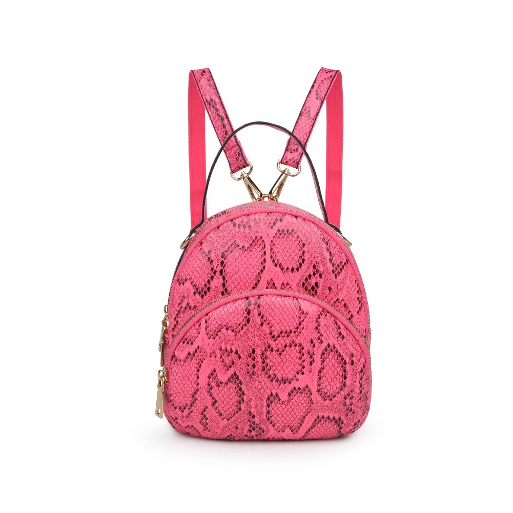 Woman wearing Neon Pink Urban Expressions Nichole Backpack NA-840611162847 View 5 | Neon Pink