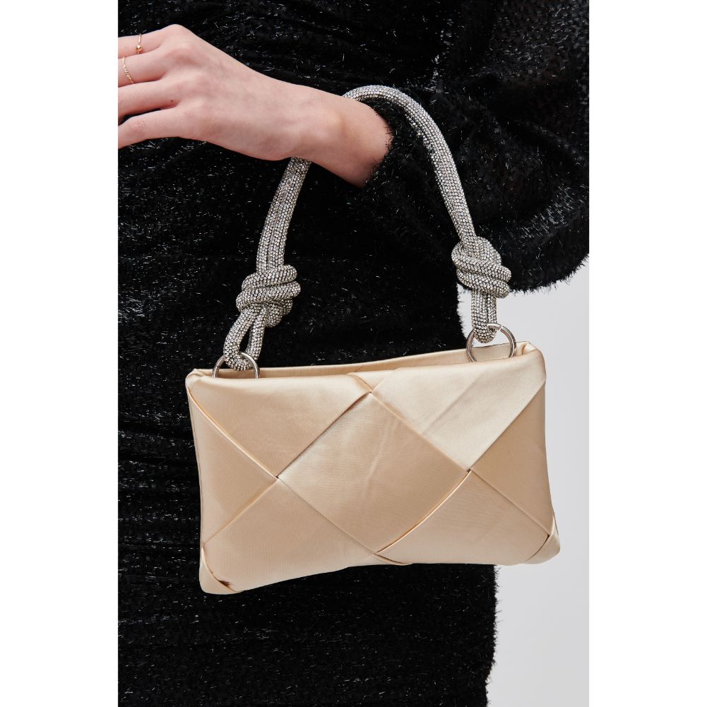 Woman wearing Champagne Urban Expressions Valkyrie Evening Bag 840611105622 View 1 | Champagne
