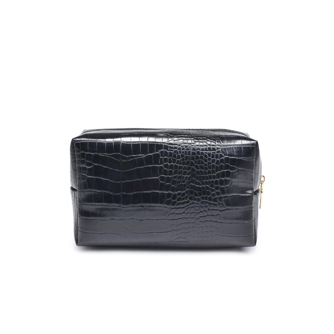 Urban Essentials Croc Chic Cosmetic & Travel Organizer Pouch 840611197269 View 7 | Black