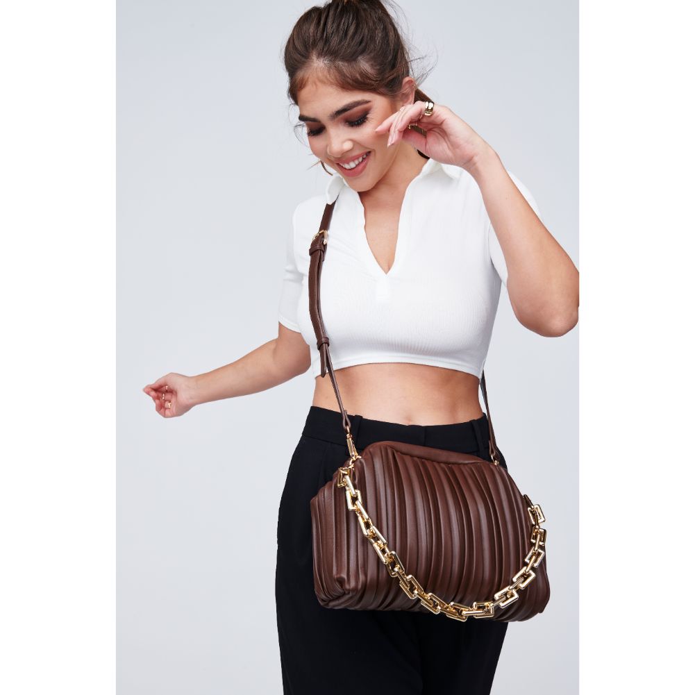 Woman wearing Espresso Urban Expressions Rylee Crossbody 818209011983 View 2 | Espresso
