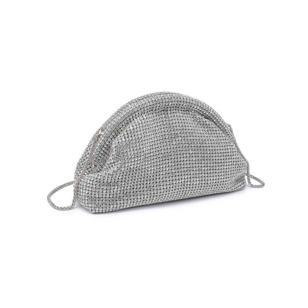 Woman wearing Silver Urban Expressions Mariah Evening Bag 840611129949 View 6 | Silver