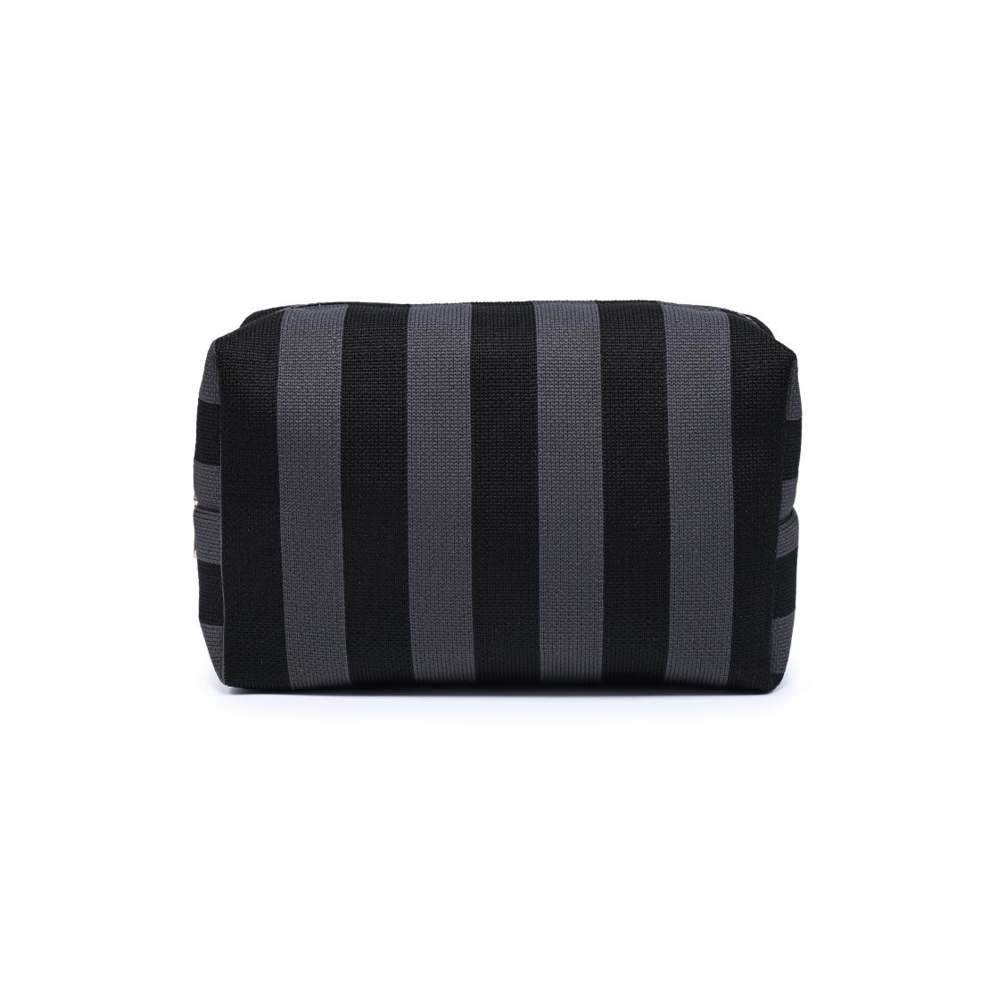 Urban Essentials Essential Stripe Cosmetic & Travel Organizer Pouch 840504207426 View 5 | Black Charcoal