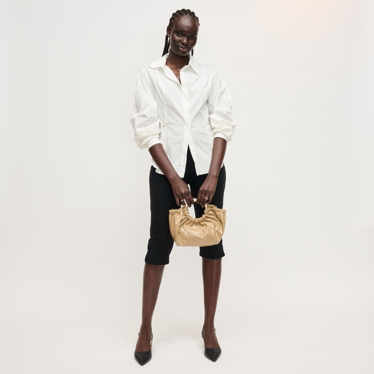 Woman wearing Natural Urban Expressions Myles Crossbody 840504204715 View 4 | Natural