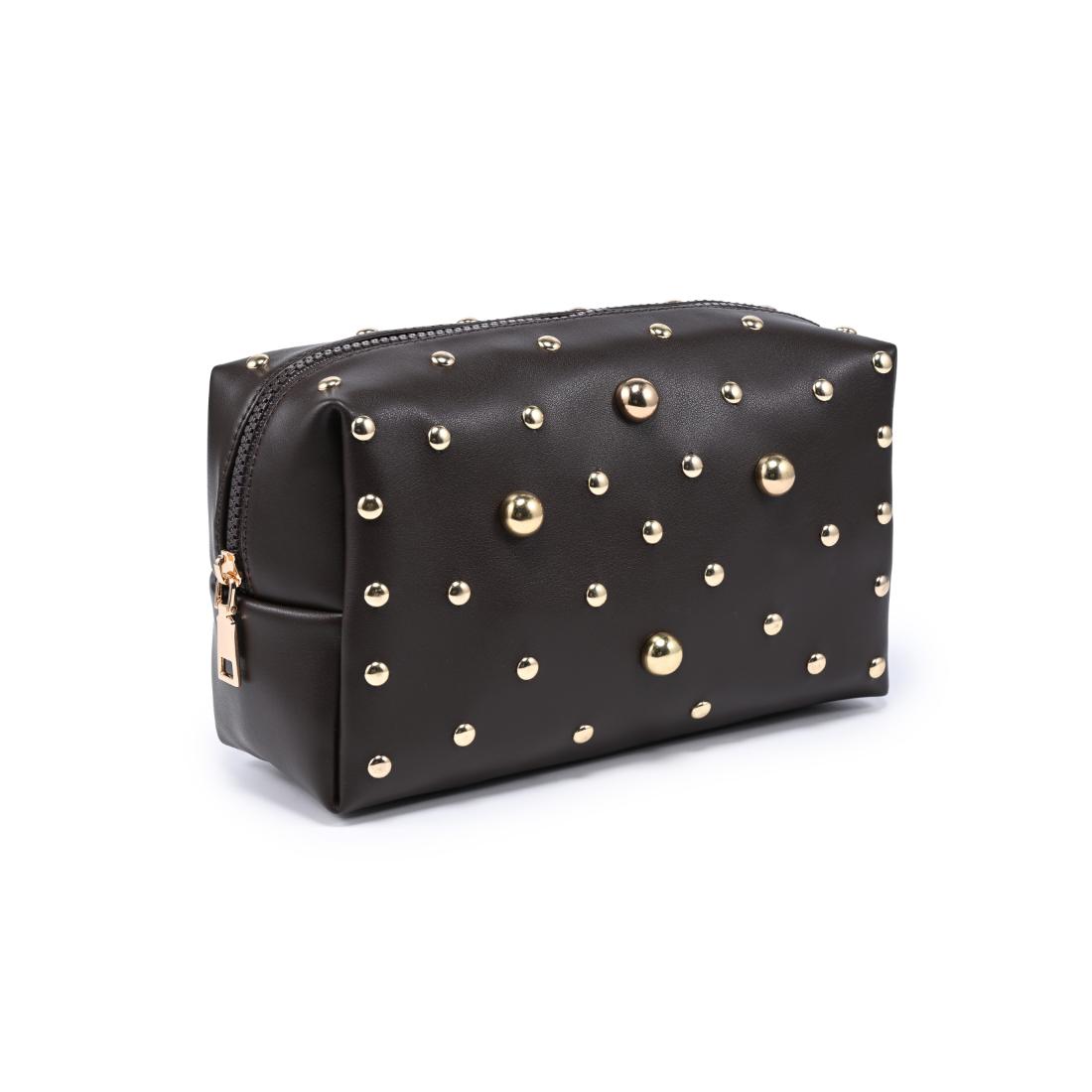 Urban Essentials Stud Society Cosmetic & Travel Organizer Pouch 840504210518 View 6 | Espresso