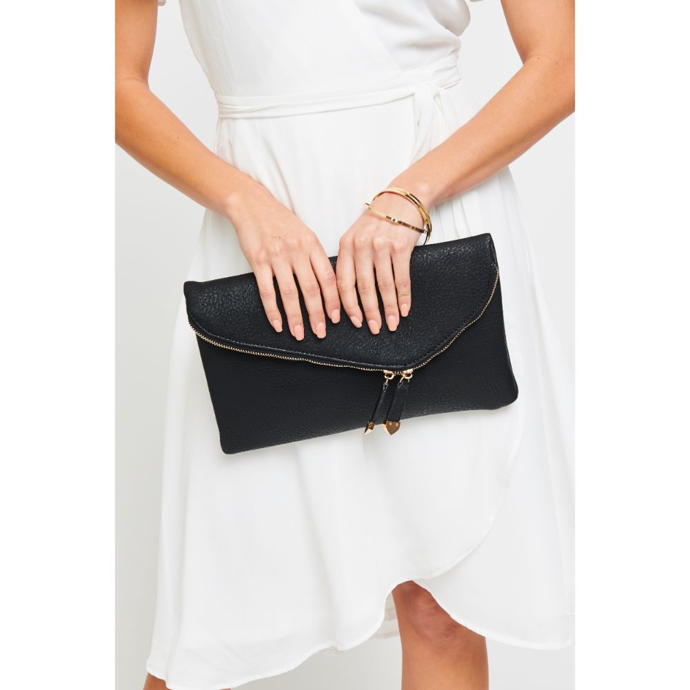 Woman wearing Black Urban Expressions Stella Clutch 700355470250 View 2 | Black