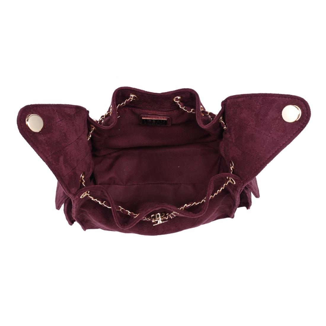 Urban Expressions Willow - Quilted Faux Suede Hobo 840504214196 View 4 | Wine