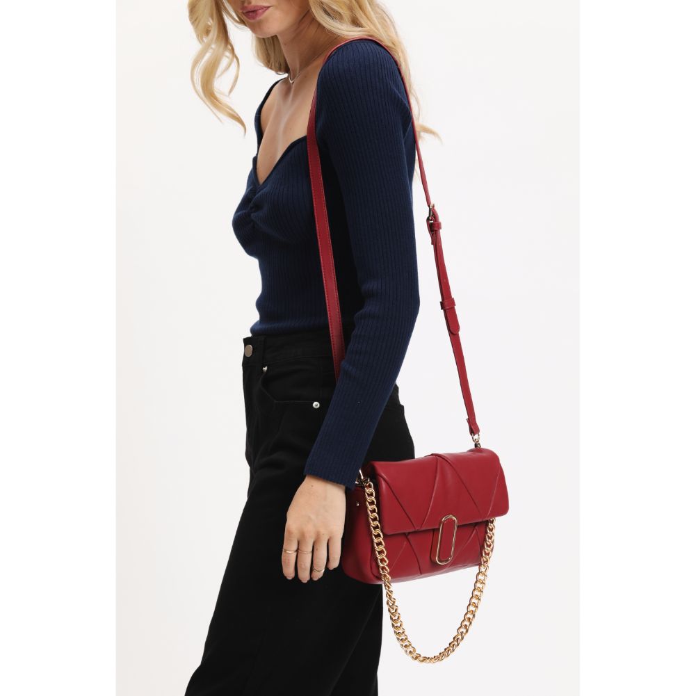 Woman wearing Red Urban Expressions Anderson Crossbody 840611113795 View 2 | Red