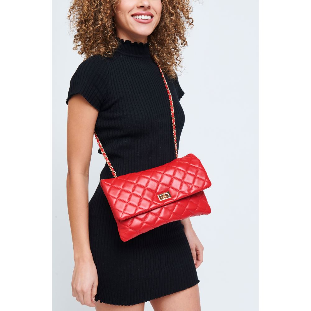 Woman wearing Red Urban Expressions Isabella Crossbody 840611180063 View 1 | Red