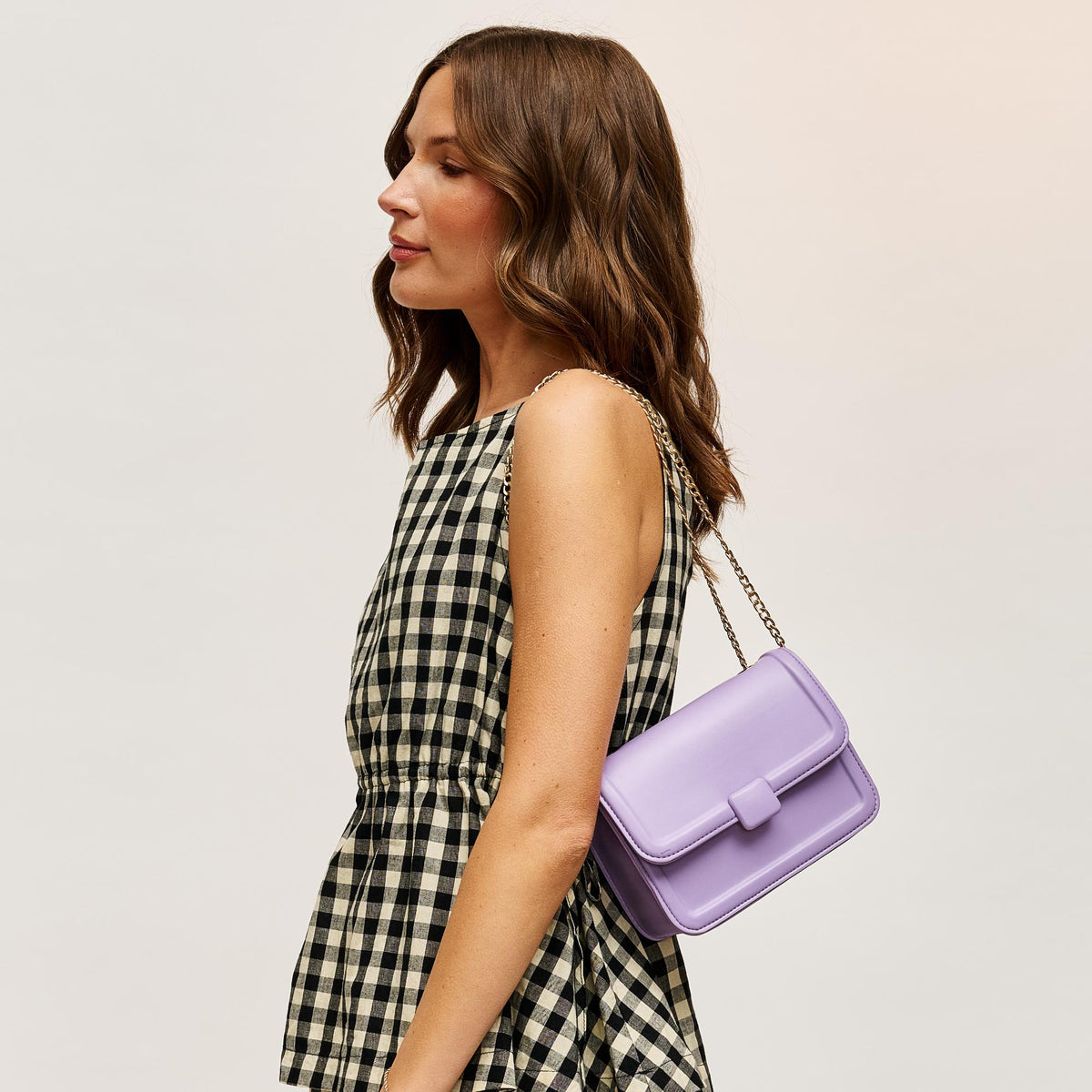 Woman wearing Purple Urban Expressions Embury Crossbody 840611119759 View 3 | Purple