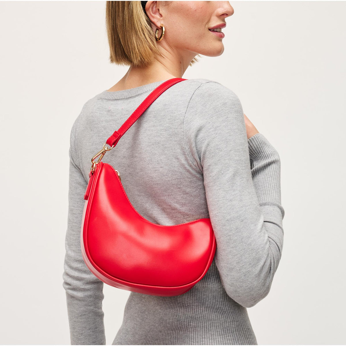 Woman wearing Red Urban Expressions Mila Crossbody 840611154323 View 1 | Red