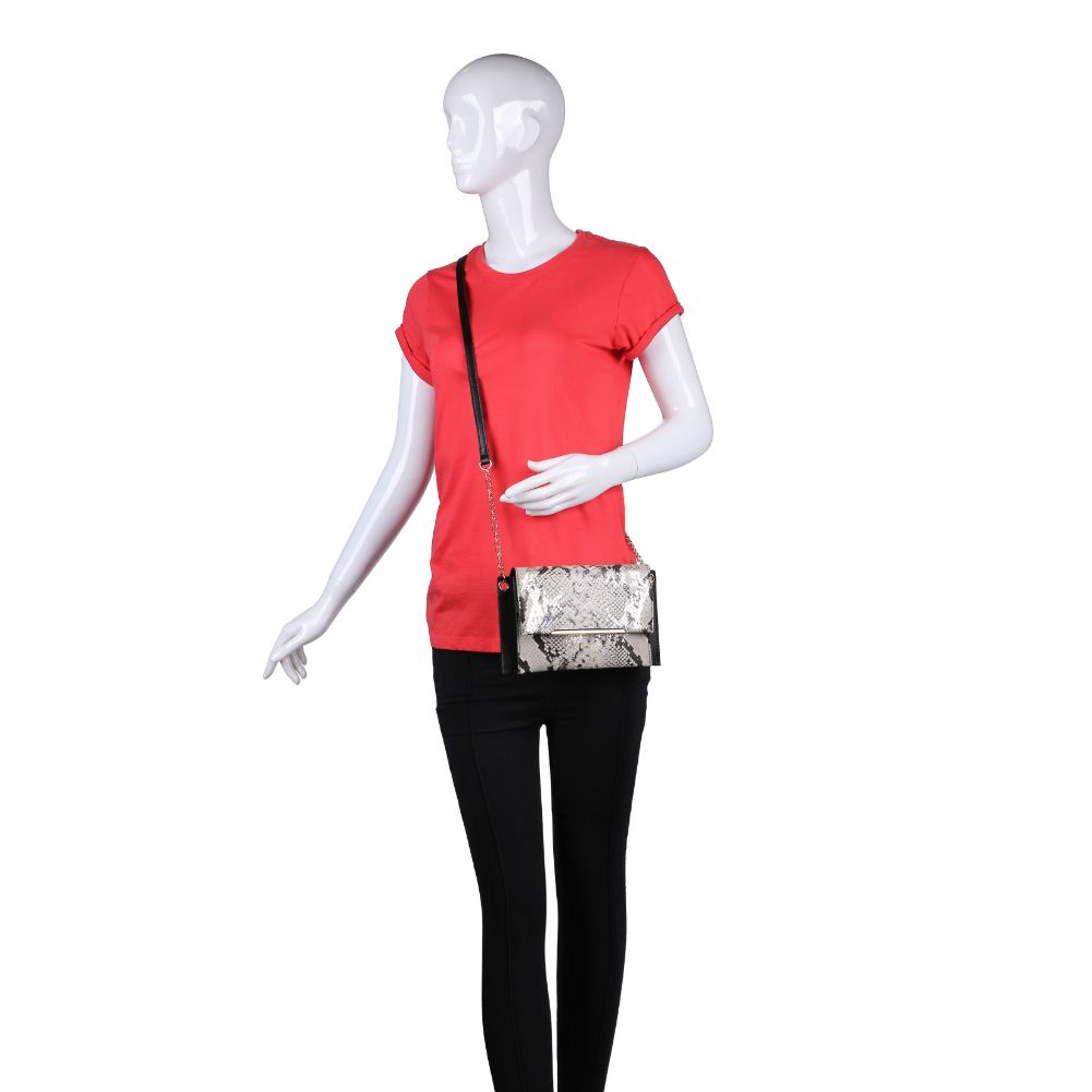 Product Image of Urban Expressions Asher Snake Crossbody 840611165411 View 5 | Black Grey