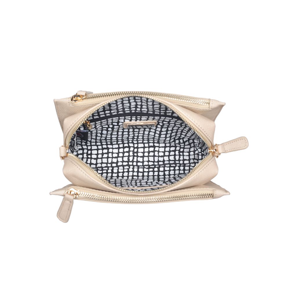 Woman wearing Cream Urban Expressions Rayna Snake Crossbody NA-840611164032 View 9 | Cream